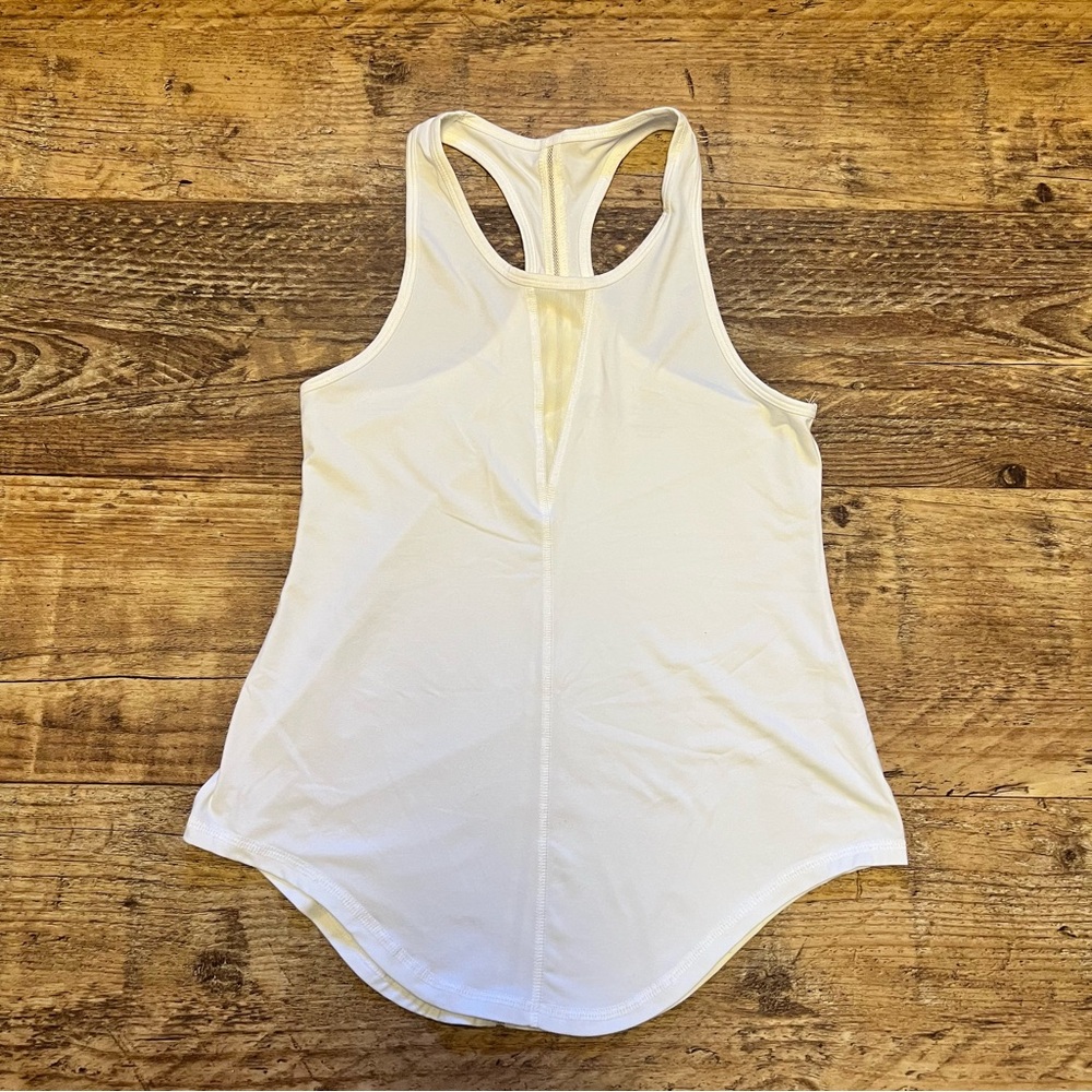 Zyia Active Effortless Tank Top Long Women’s LARGE Mesh Vented White razorback